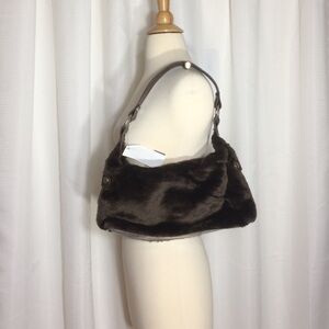 Brown furry purse